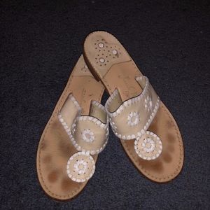 Tan and White/Cream Jack Rogers